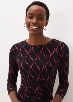 Ally Abstract Print Fitted Jersey Dress -Floral Und Chic 220933861 04 ally abstract print fitted jersey dress