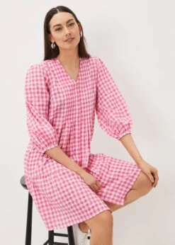 Oona Gingham Swing Dress -Floral Und Chic 220940390 05 oona gingham swing dress