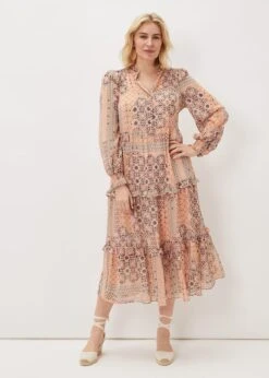 Ailsa Geometric Print Chiffon Midi Dress -Floral Und Chic 220960327 03 ailsa geometric print chiffon midi dress