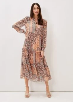 Ailsa Geometric Print Chiffon Midi Dress -Floral Und Chic 220960327 07 ailsa geometric print chiffon midi dress