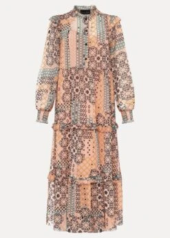 Ailsa Geometric Print Chiffon Midi Dress -Floral Und Chic 220960327 99 ailsa geometric print chiffon midi dress