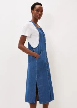 Irena Denim Pinafore Dress -Floral Und Chic 220962354 05 irena denim pinafore dress