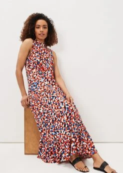 Kamilla High Neck Printed Maxi Dress -Floral Und Chic 220976000 05 kamilla high neck printed maxi dress