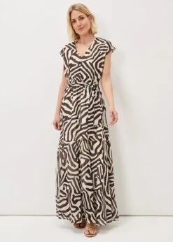 Zalaya Zebra Print Maxi Dress -Floral Und Chic 221017000 03 zalaya zebra print maxi dress