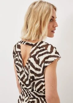 Zalaya Zebra Print Maxi Dress -Floral Und Chic 221017000 07 zalaya zebra print maxi dress