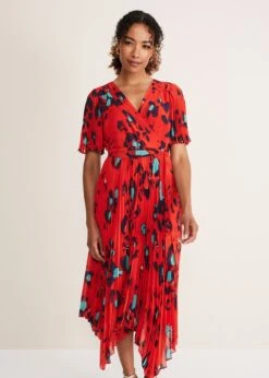 Kendall Butterfly Print Pleated Midi Dress -Floral Und Chic 221058172 02 kendall butterfly print pleated midi dress