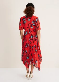 Kendall Butterfly Print Pleated Midi Dress -Floral Und Chic 221058172 03 kendall butterfly print pleated midi dress