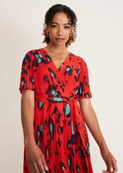 Kendall Butterfly Print Pleated Midi Dress -Floral Und Chic 221058172 04 kendall butterfly print pleated midi dress