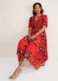 Kendall Butterfly Print Pleated Midi Dress -Floral Und Chic 221058172 05 kendall butterfly print pleated midi dress
