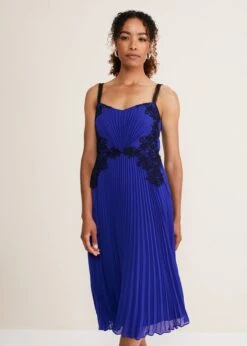 Tiffany Lace Pleated Midi Dress -Floral Und Chic 221060751 03 tiffany lace pleated midi dress