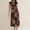 Estelle Paisley Tie Waist Dress