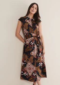 Estelle Paisley Tie Waist Dress -Floral Und Chic 221102492 03 estelle paisley tie waist dress