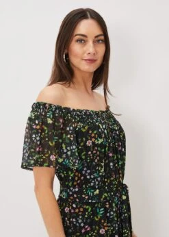Zaylah Shirred Floral Mesh Dress -Floral Und Chic 221138492 04 zaylah shirred floral mesh dress