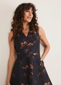 Savannah Jacquard Floral Fit And Flare Dress -Floral Und Chic 221141493 05 savannah jacquard floral fit and flare dress