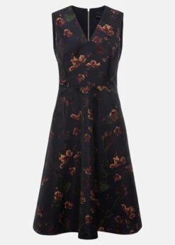 Savannah Jacquard Floral Fit And Flare Dress -Floral Und Chic 221141493 99 savannah jacquard floral fit and flare dress