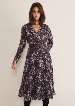 Eloise Animal Pleated Dress -Floral Und Chic 221194000 03 eloise animal pleated dress