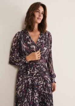 Eloise Animal Pleated Dress -Floral Und Chic 221194000 04 eloise animal pleated dress