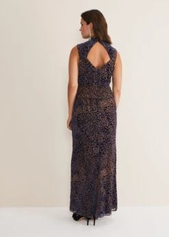 Catalina Leopard Velvet Maxi Dress -Floral Und Chic 221202000 02 catalina leopard velvet maxi dress