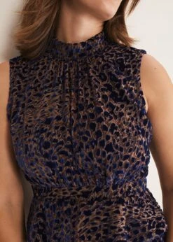 Catalina Leopard Velvet Maxi Dress -Floral Und Chic 221202000 04 catalina leopard velvet maxi dress