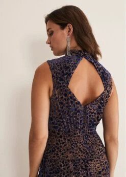 Catalina Leopard Velvet Maxi Dress -Floral Und Chic 221202000 05 catalina leopard velvet maxi dress