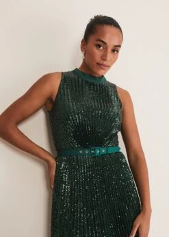 Simara Sequin Pleat Dress -Floral Und Chic 221219693 03 simara sequin pleat dress