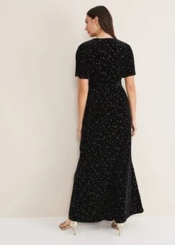 Holly Velvet Star Wrap Maxi Dress -Floral Und Chic 221225050 02 holly velvet star wrap maxi dress