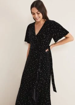 Holly Velvet Star Wrap Maxi Dress -Floral Und Chic 221225050 03 holly velvet star wrap maxi dress