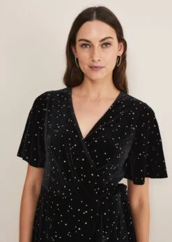 Holly Velvet Star Wrap Maxi Dress -Floral Und Chic 221225050 04 holly velvet star wrap maxi dress