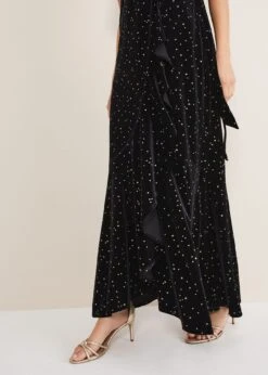 Holly Velvet Star Wrap Maxi Dress -Floral Und Chic 221225050 05 holly velvet star wrap maxi dress