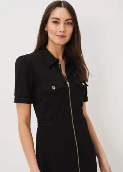 Shaden Zip Front Ponte Dress -Floral Und Chic 221230050 04 shaden zip front ponte dress