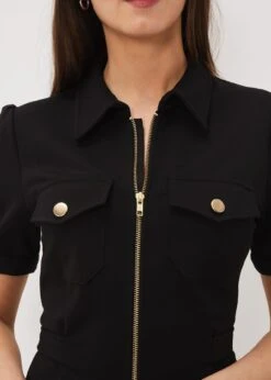 Shaden Zip Front Ponte Dress -Floral Und Chic 221230050 05 shaden zip front ponte dress