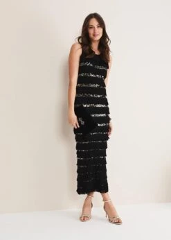 Sofianne Fringe Maxi Dress -Floral Und Chic 221283763 03 sofianne fringe maxi dress