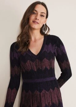 Enola Chevron Lurex Knitted Dress 12 Enola Chevron Lurex Knitted Dress -Floral Und Chic 221295600 04 enola chevron lurex knitted dress