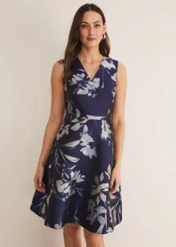 Cassy Jaquard Floral Midi Dress -Floral Und Chic 221365493 03 cassy jaquard floral midi dress