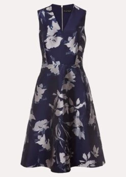 Cassy Jaquard Floral Midi Dress -Floral Und Chic 221365493 99 cassy jaquard floral midi dress