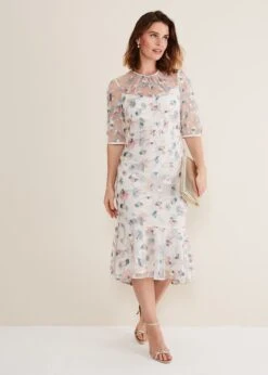 Maia Floral Embroidered Midi Dress -Floral Und Chic 221367881 03 maia floral embroidered midi dress