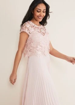 Petite Michelle Lace Pleat Maxi Dress -Floral Und Chic 221374840 03 petite michelle lace pleat maxi dress