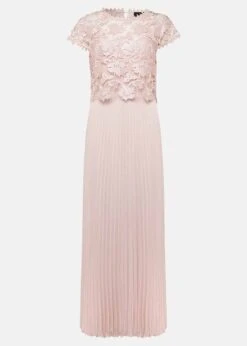 Petite Michelle Lace Pleat Maxi Dress -Floral Und Chic 221374840 99 petite michelle lace pleat maxi dress