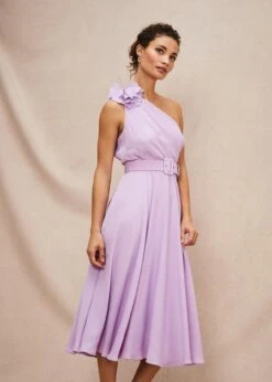 Kiki One Shoulder Midi Dress -Floral Und Chic 221402724 03 kiki one shoulder midi dress