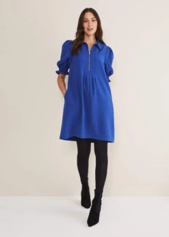 Candice Blue Zip Mini Dress 10 Candice Blue Zip Mini Dress -Floral Und Chic 221450408 03 candice blue zip mini dress