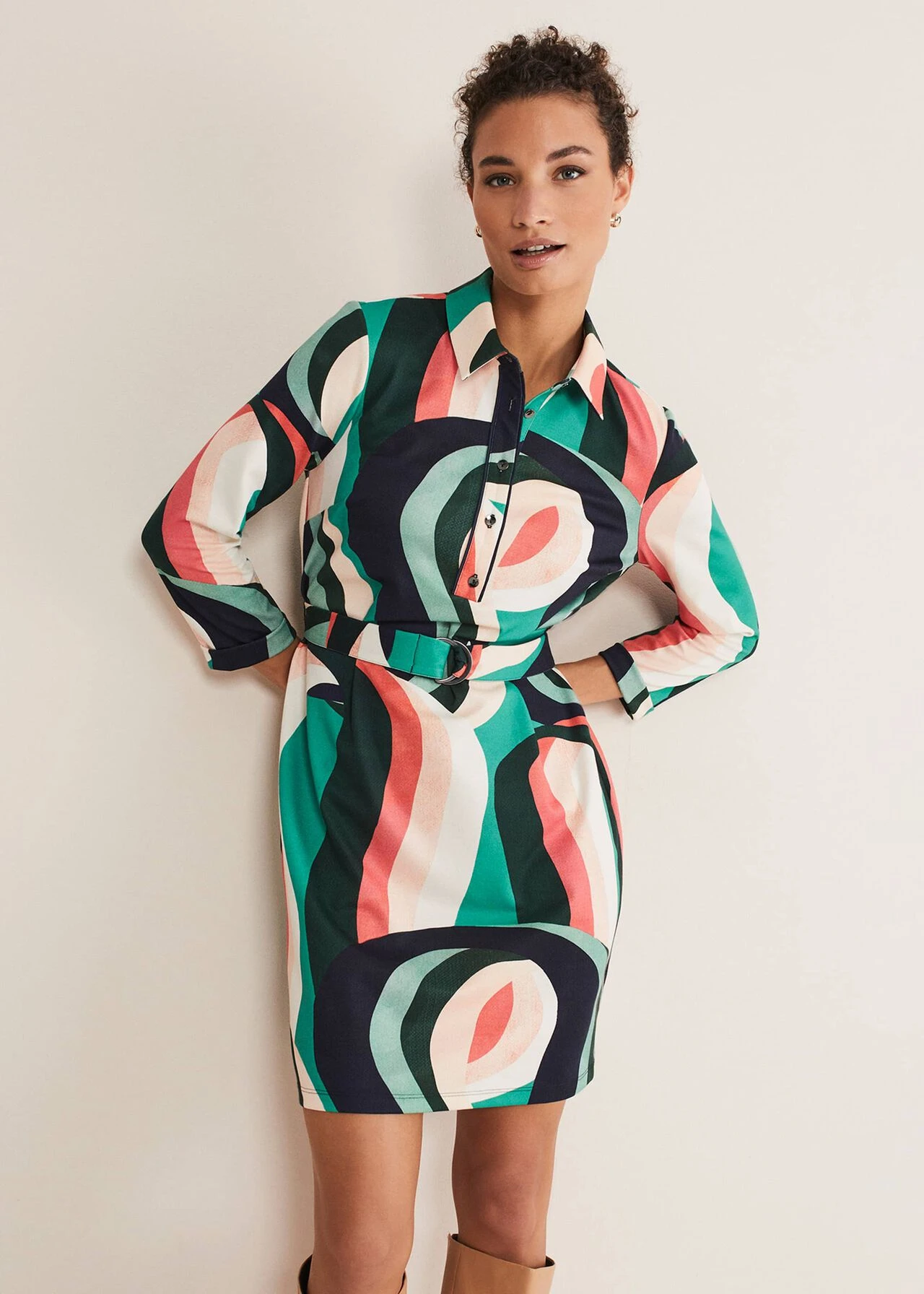 Beth Swirl Belted Shift Dress 3 Beth Swirl Belted Shift Dress