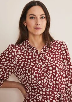 Este Polka Dot Shirt Midi Dress -Floral Und Chic 221507917 04 este polka dot shirt midi dress