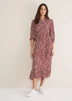 Este Polka Dot Shirt Midi Dress -Floral Und Chic 221507917 06 este polka dot shirt midi dress