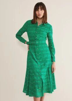 Amalie Broderie Shirt Midi Dress -Floral Und Chic 221517693 03 amalie broderie shirt midi dress