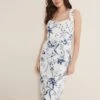 Kaya Linen Floral Bodycon Midi Dress