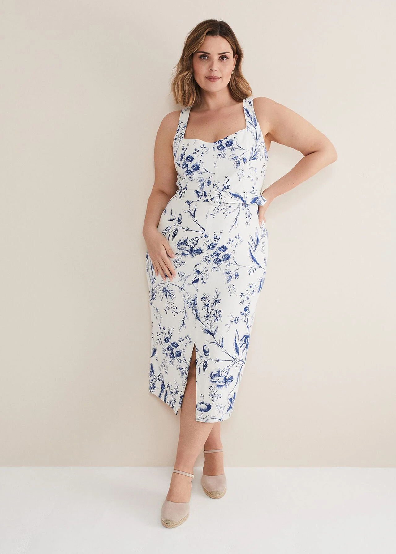 Kaya Linen Floral Bodycon Midi Dress 8 Kaya Linen Floral Bodycon Midi Dress – Bild 6