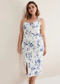 Kaya Linen Floral Bodycon Midi Dress 16 Kaya Linen Floral Bodycon Midi Dress -Floral Und Chic 221532814 07 kaya linen floral bodycon midi dress