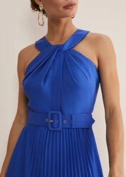 Yas Blue Halterneck Midi Dress -Floral Und Chic 221577296 04 yas blue halterneck midi dress