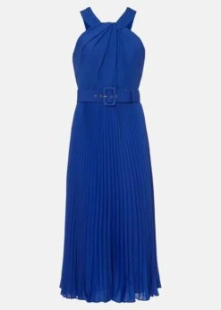 Yas Blue Halterneck Midi Dress -Floral Und Chic 221577296 99 yas blue halterneck midi dress