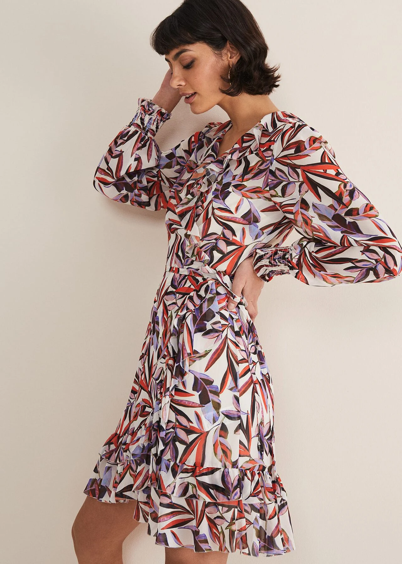 Melinda Leaf Print Mini Dress 3 Melinda Leaf Print Mini Dress